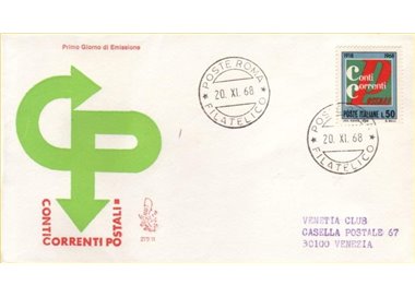 ITALY 1968 FDC (Venice) Ordinary current accounts