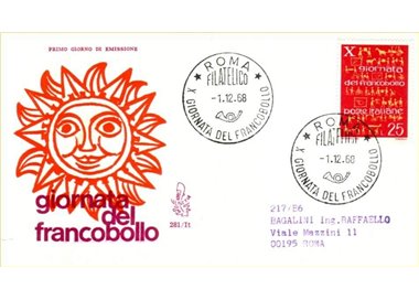 ITALIA 1968 FDC (Venetia) Giornata del francobollo ord