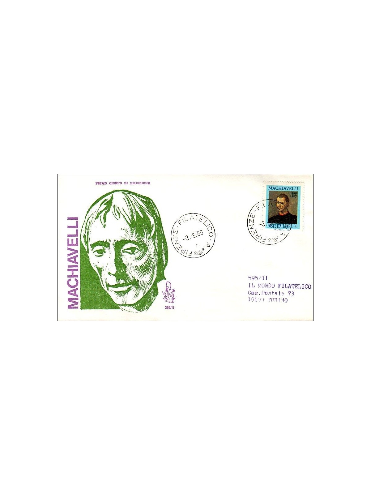 ITALY 1969 FDC (Venice) Niccolò Machiavelli ord