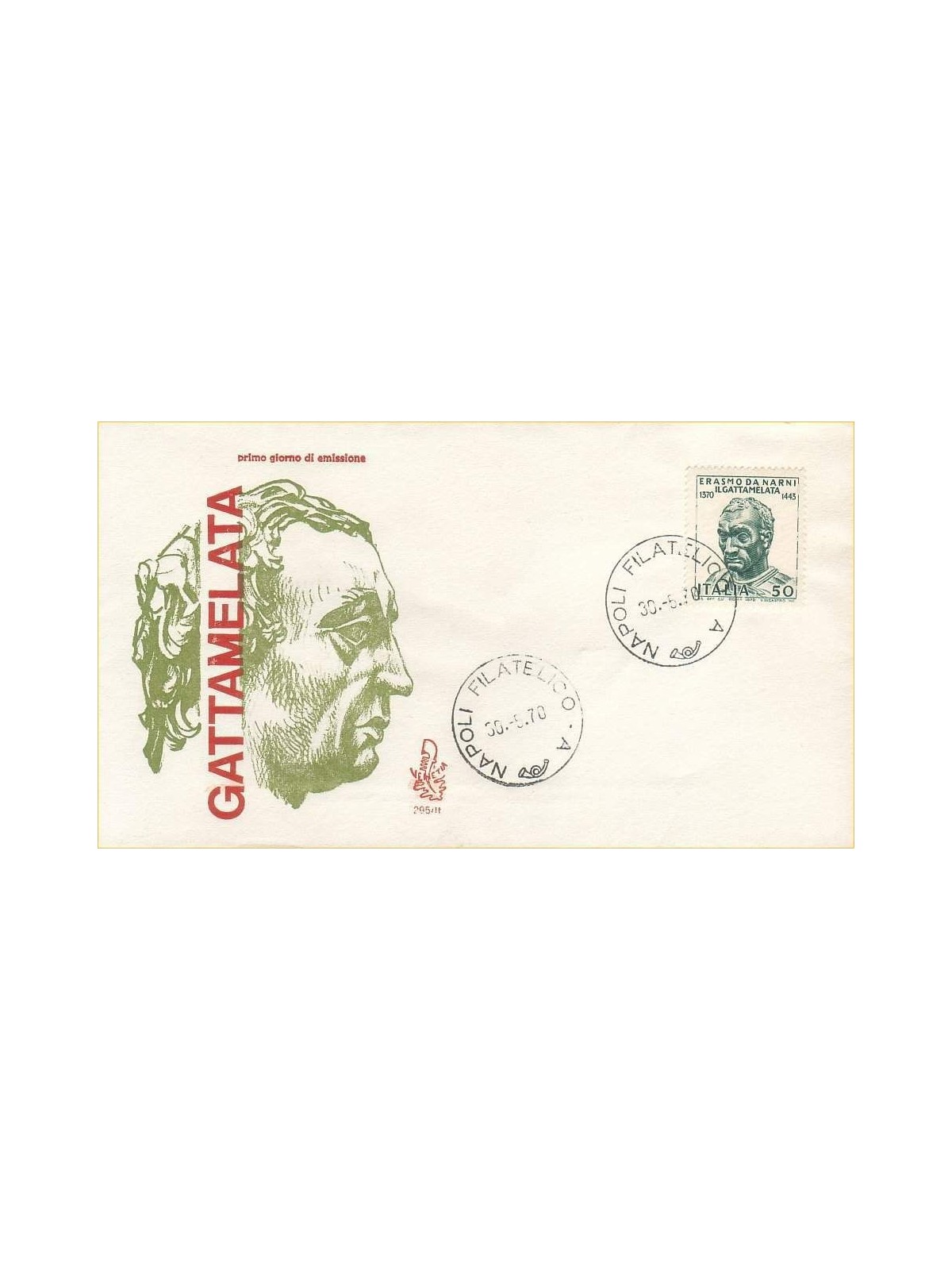 ITALY 1970 FDC (Venetia) Gattamelata na