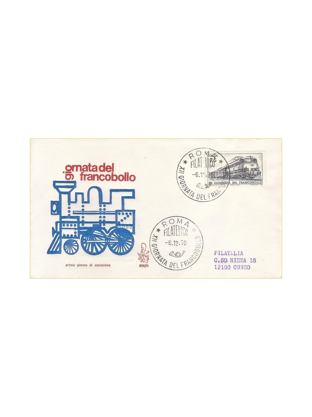 ITALY 1970 FDC (Venice) Ordinary Stamp Day