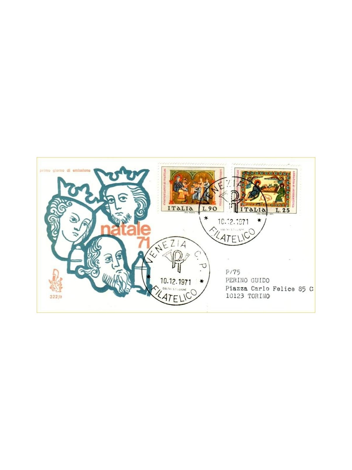 ITALIA 1971 FDC (Venetia) Natale ord ve