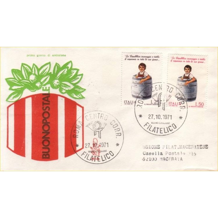 ITALIA 1971 FDC (Venetia) Risparmio postale