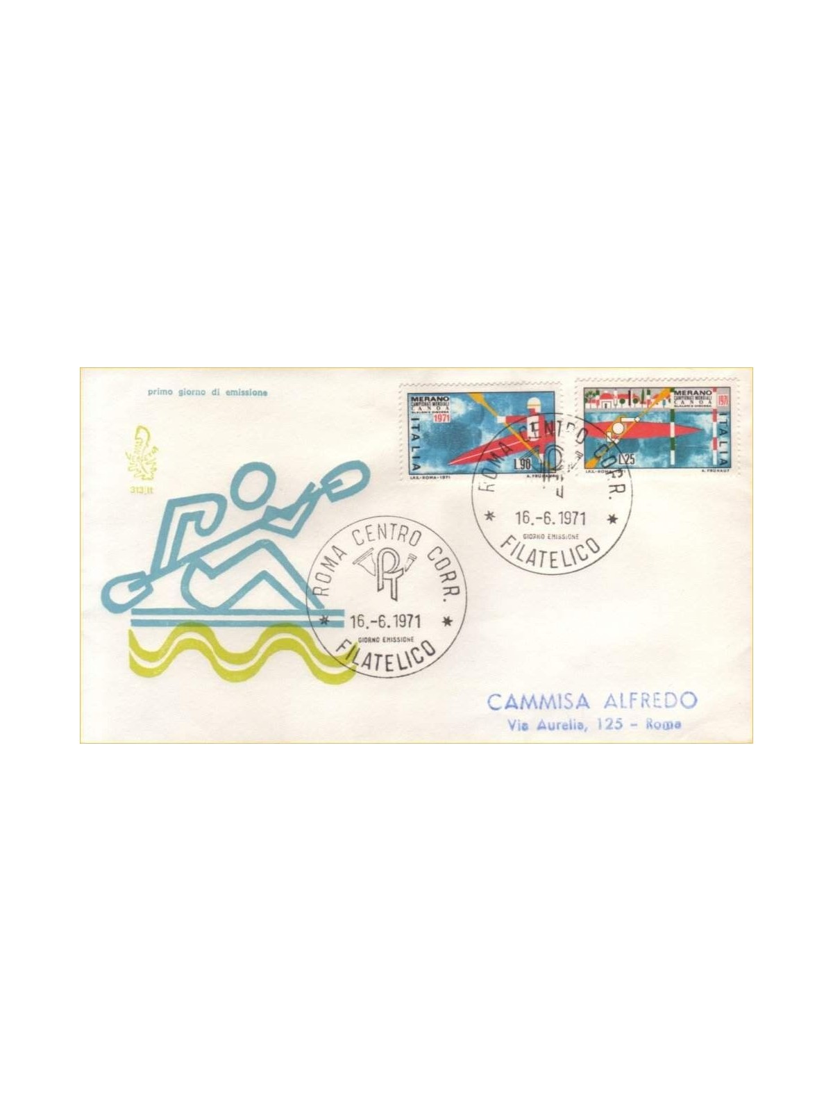 ITALY 1971 FDC (Venetia) Canoe Championships