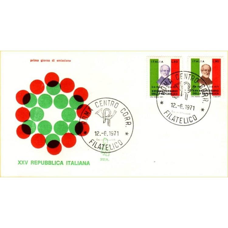 ITALY 1971 FDC (Venice) Anniversary of the Republic