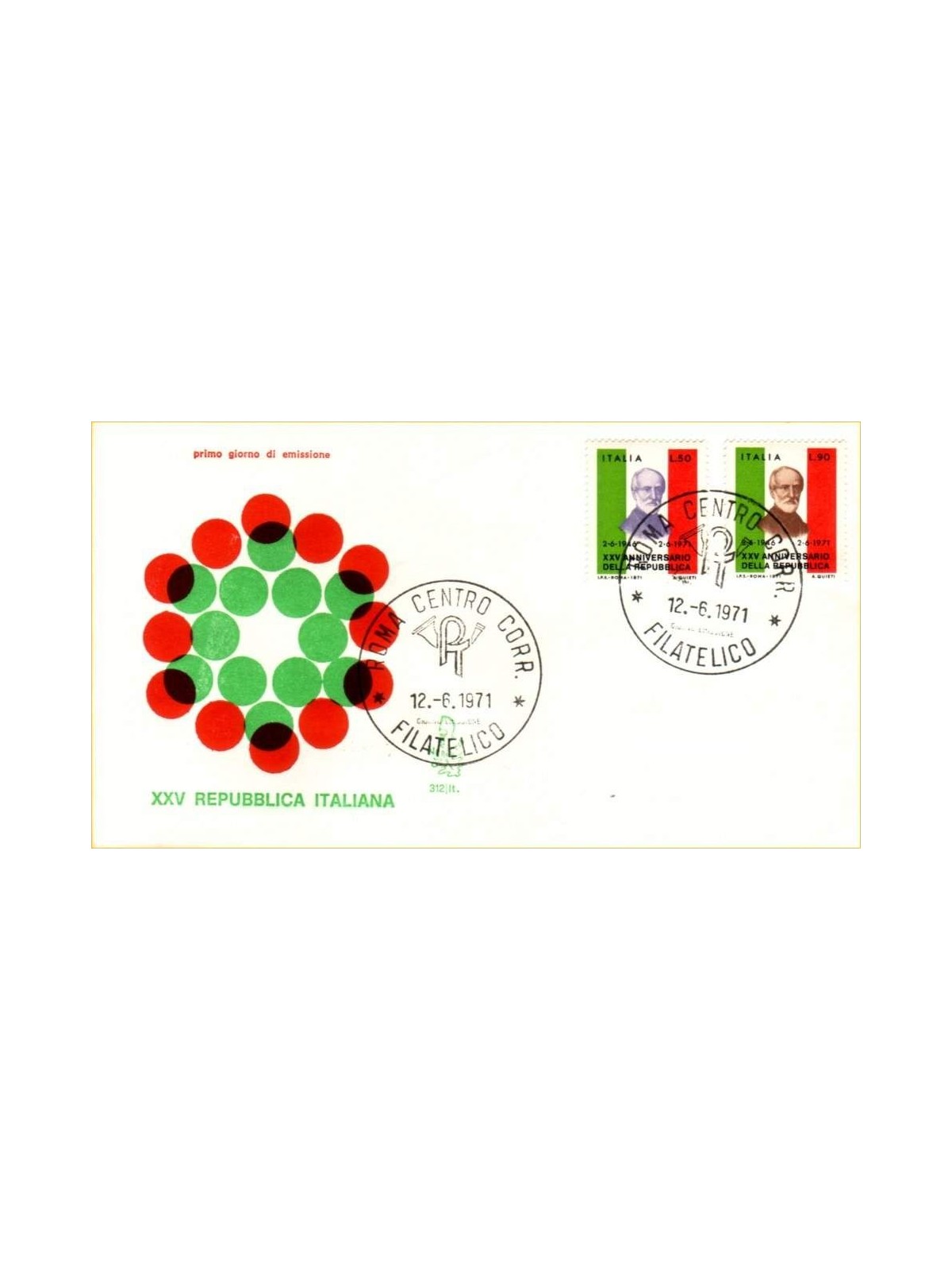 ITALY 1971 FDC (Venice) Anniversary of the Republic