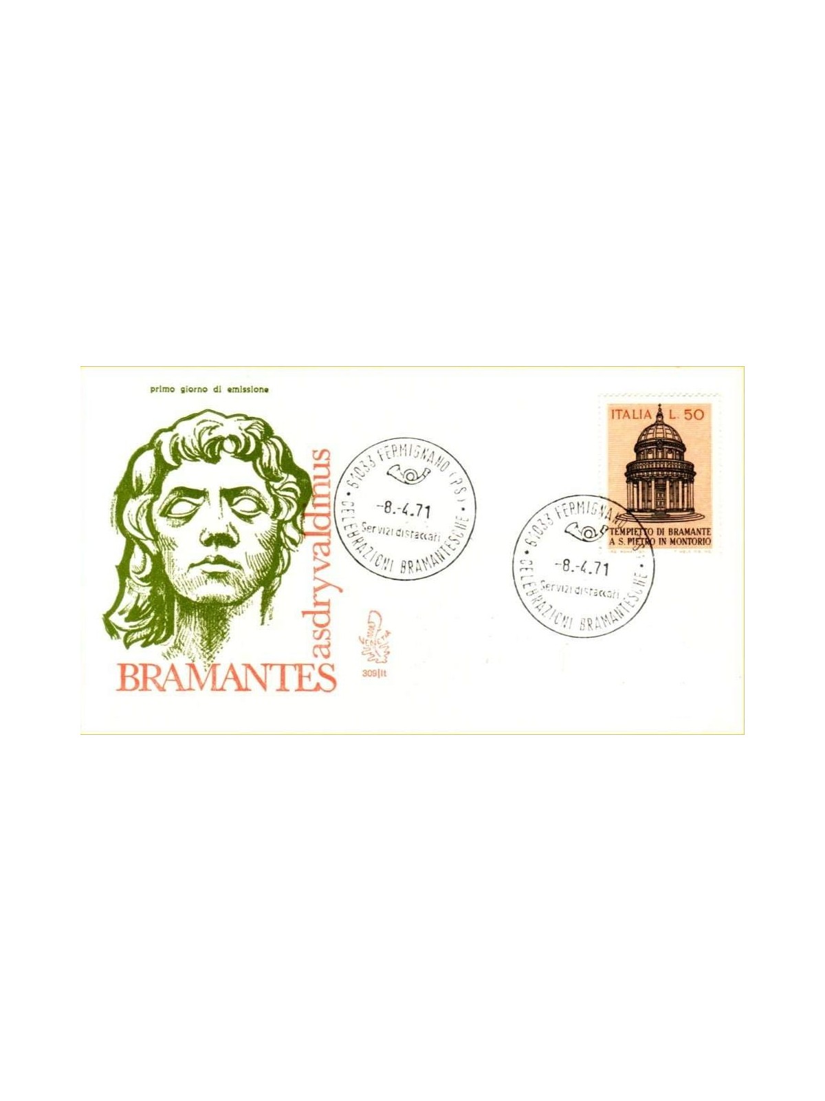 ITALIA 1971 FDC (Venetia) Tempietto Bramante