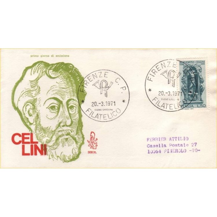 ITALY 1971 FDC (Venice) Benvenuto Cellini ord