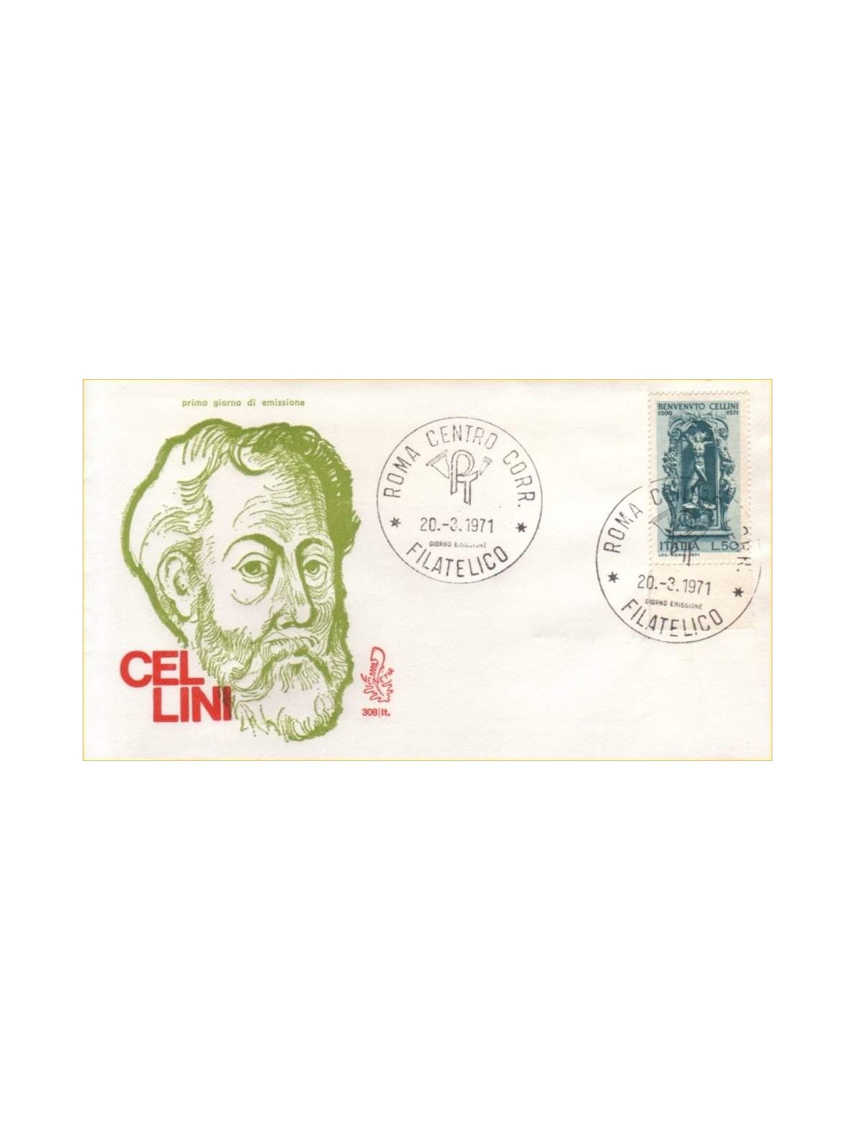 ITALIA 1971 FDC (Venetia) Benvenuto Cellini rm