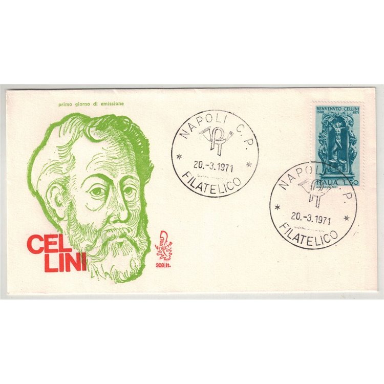 ITALY 1971 FDC (Venice) Benvenuto Cellini na