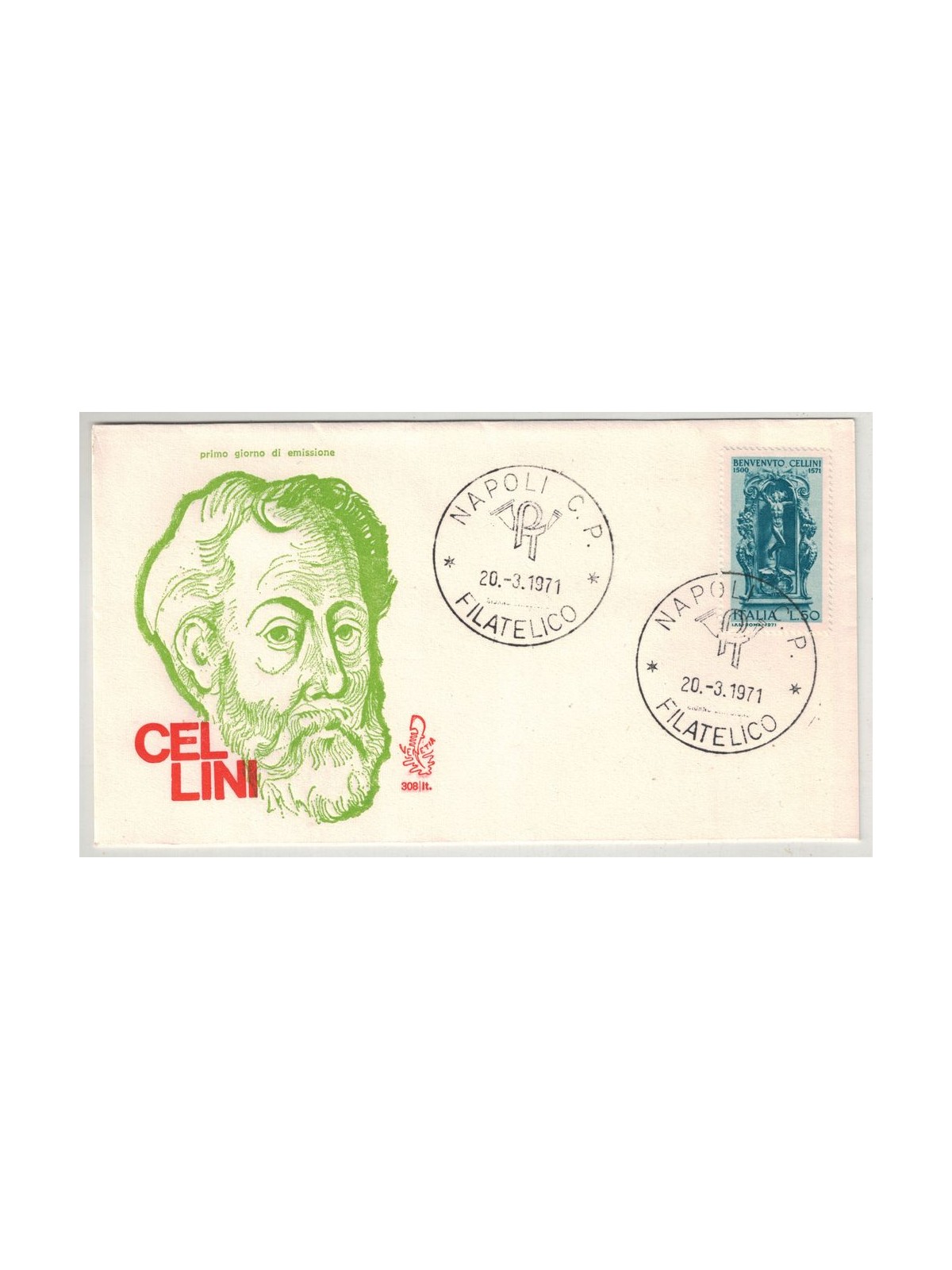 ITALIA 1971 FDC (Venetia) Benvenuto Cellini na