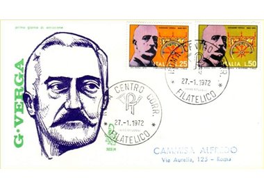 ITALIA 1972 FDC (Venetia) Giovanni Verga ord rm