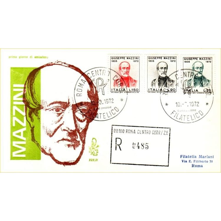 ITALY 1972 FDC (Venice) Giuseppe Mazzini collected mint condition