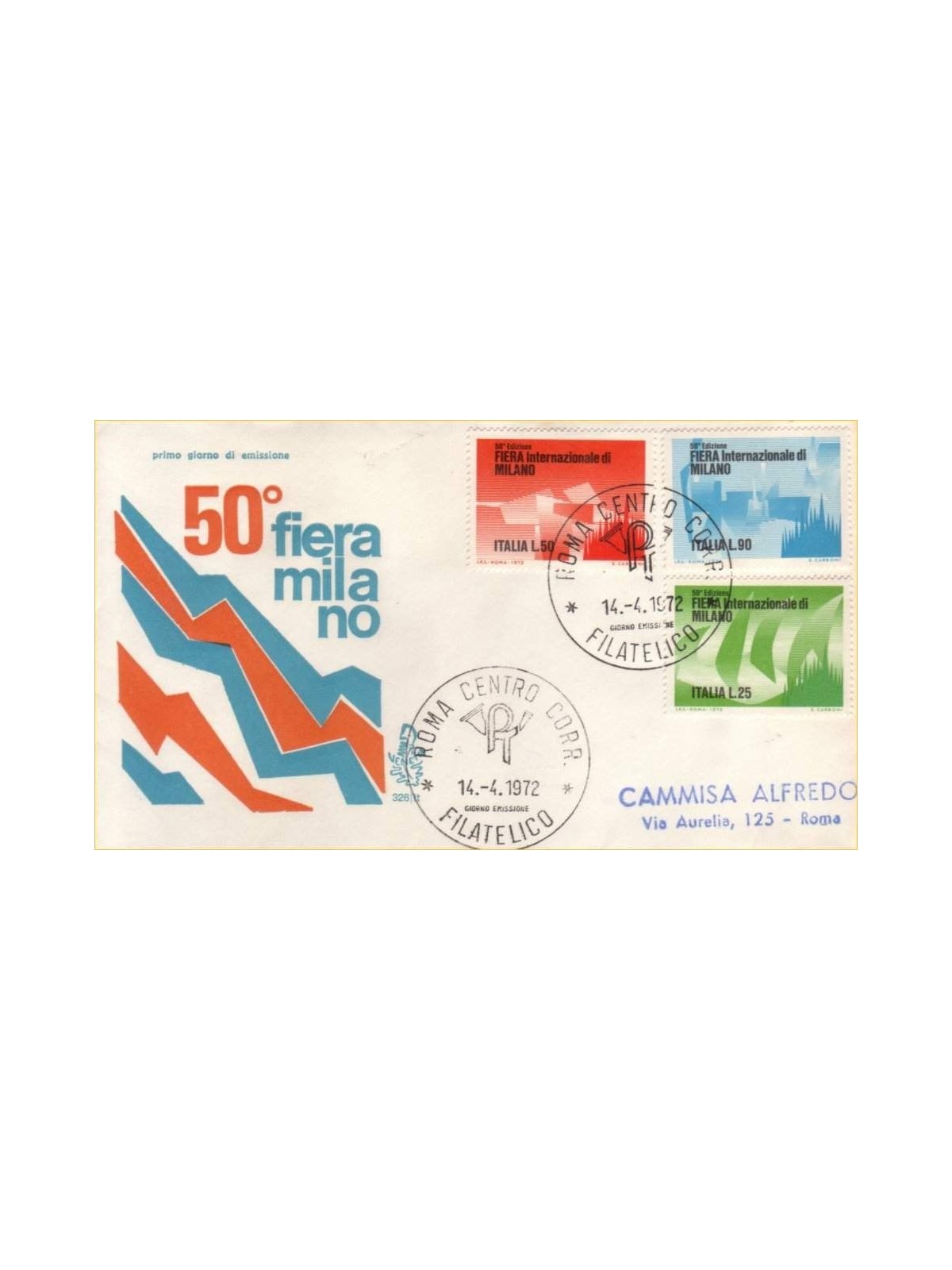 ITALIA 1972 FDC (Venetia) Fiera di Milano ord rm