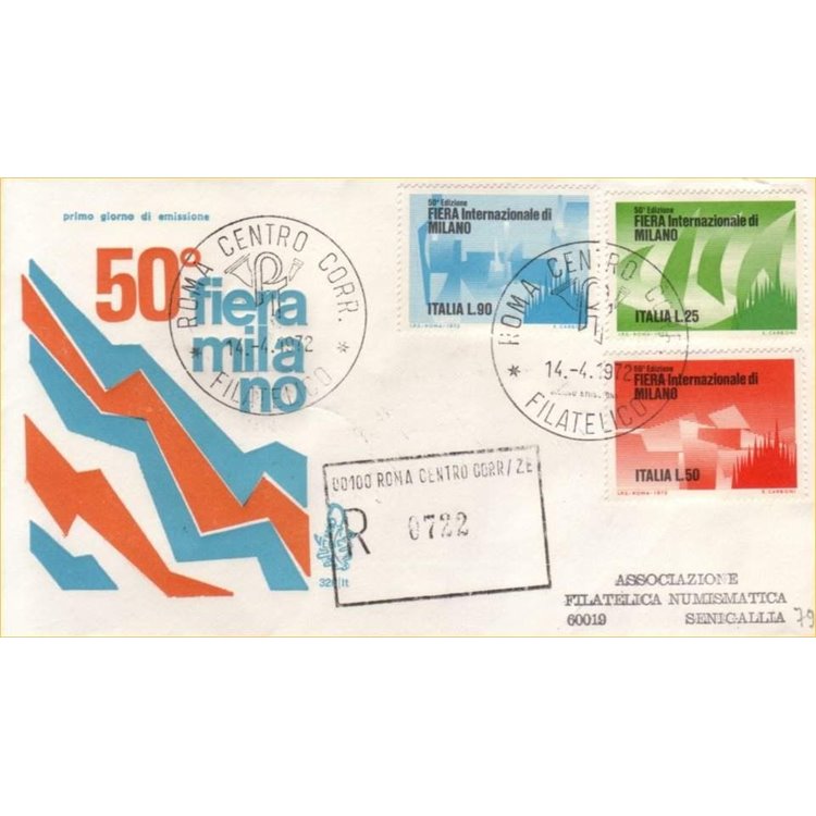 ITALY 1972 FDC (Venice) Milan Fair collectible
