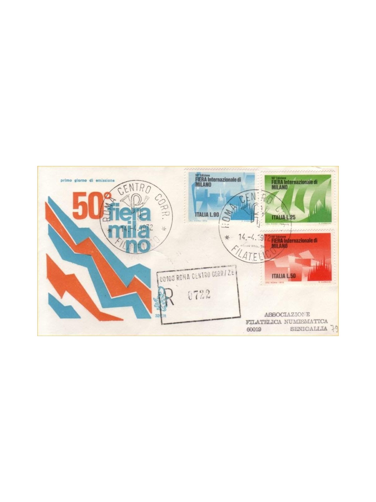 ITALY 1972 FDC (Venice) Milan Fair collectible