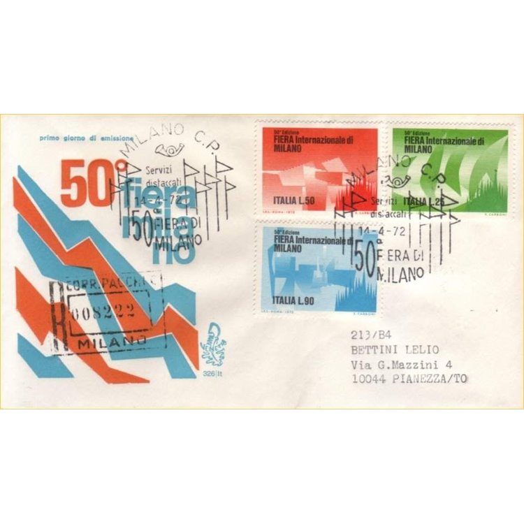 ITALY 1972 FDC (Venice) Milan Fair collect
