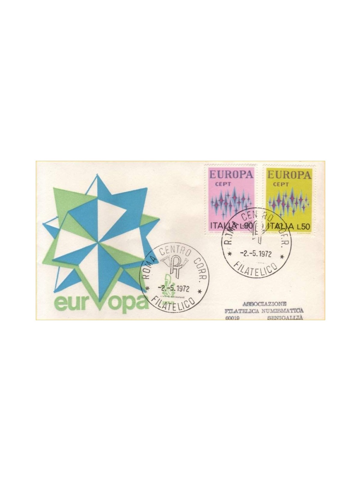 ITALIA 1972 FDC (Venetia) Europa Cept ord rm