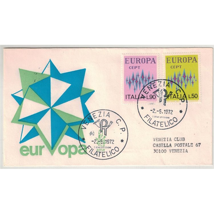 ITALIA 1972 FDC (Venetia) Europa Cept ord ve