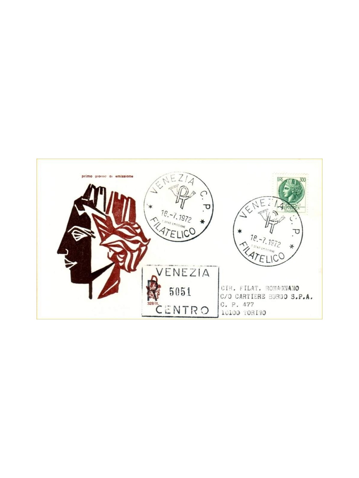 ITALY 1972 FDC (Venice) Siracusana collection