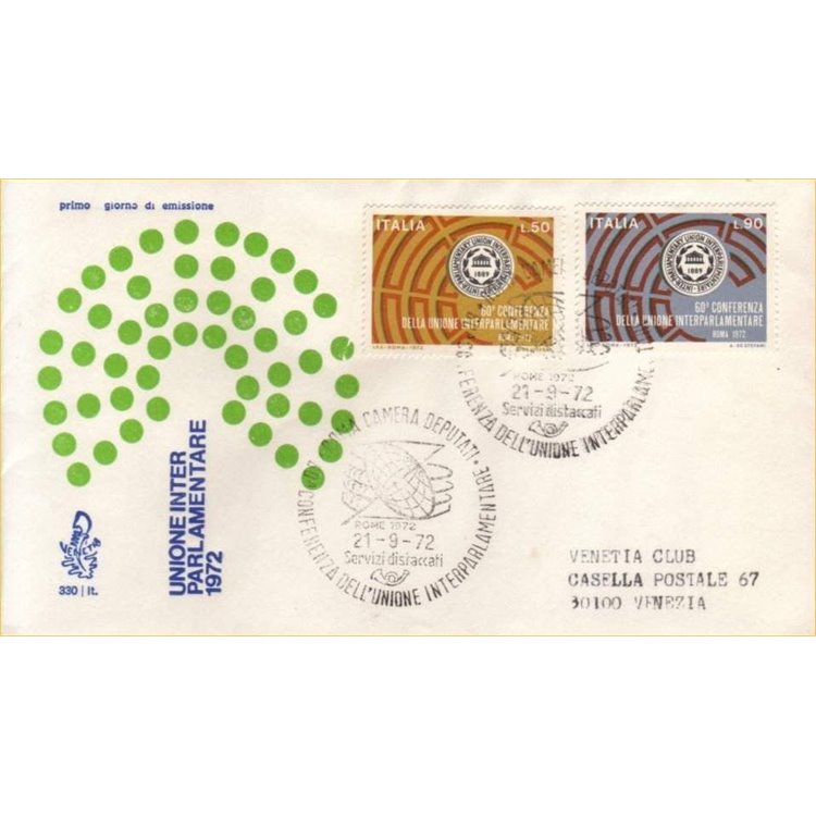 ITALY 1972 FDC (Venice) Inter-Parliamentary Union
