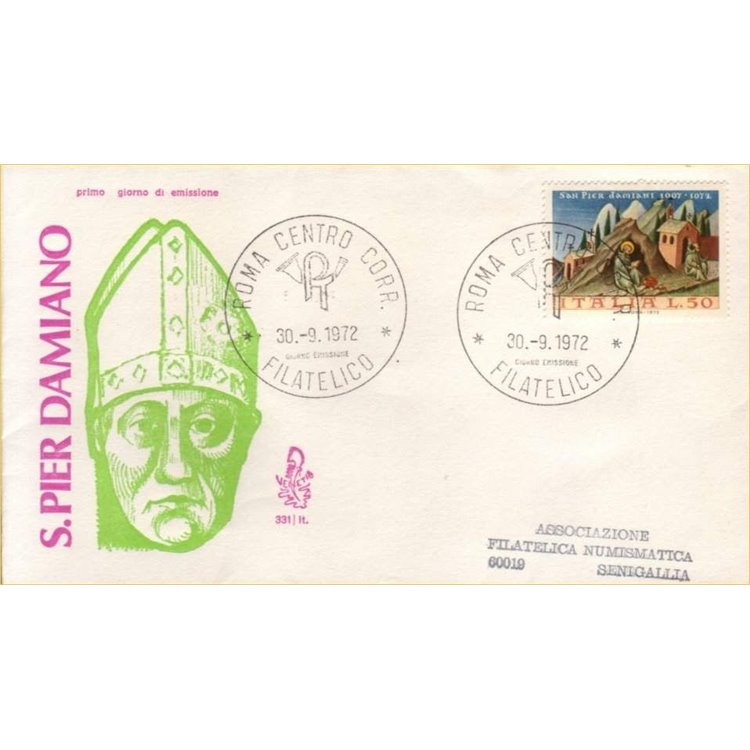 ITALY 1972 FDC (Venice) San Pier Damiani ord