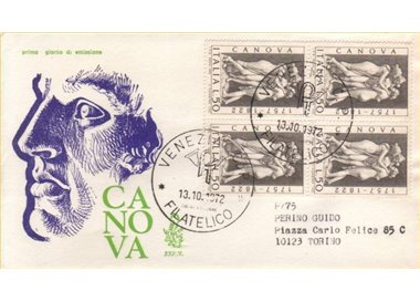 ITALY 1972 FDC (Venice) Antonio Canova collection