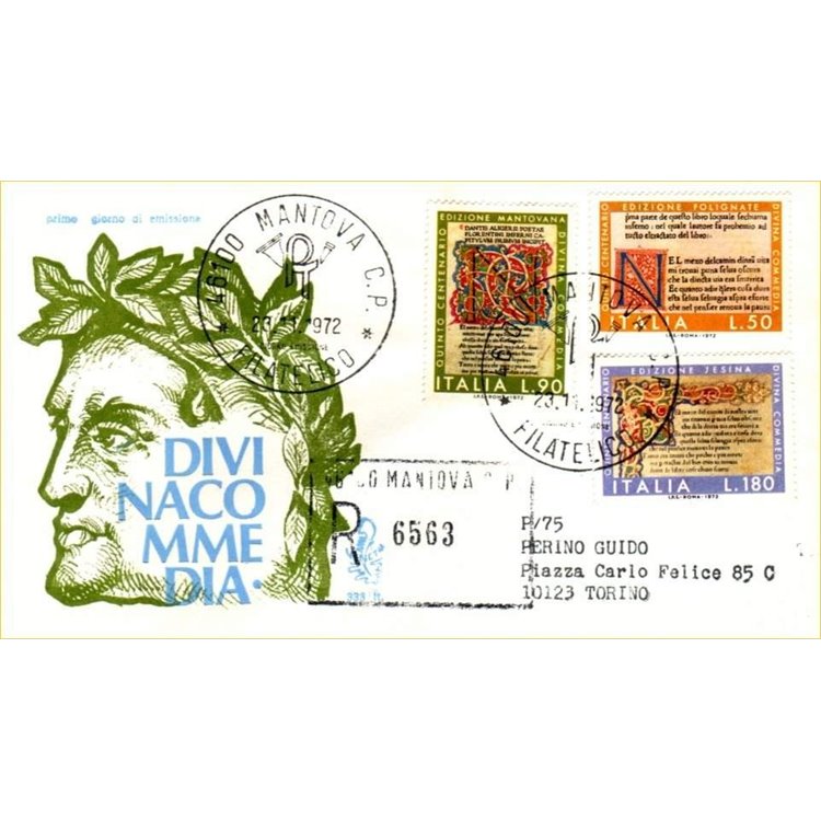 ITALY 1972 FDC (Venice) Divine Comedy collected mint