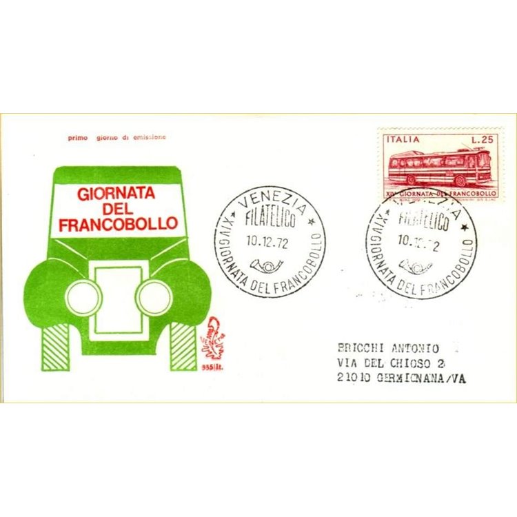 ITALY 1972 FDC (Venice) Ordinary Stamp Day