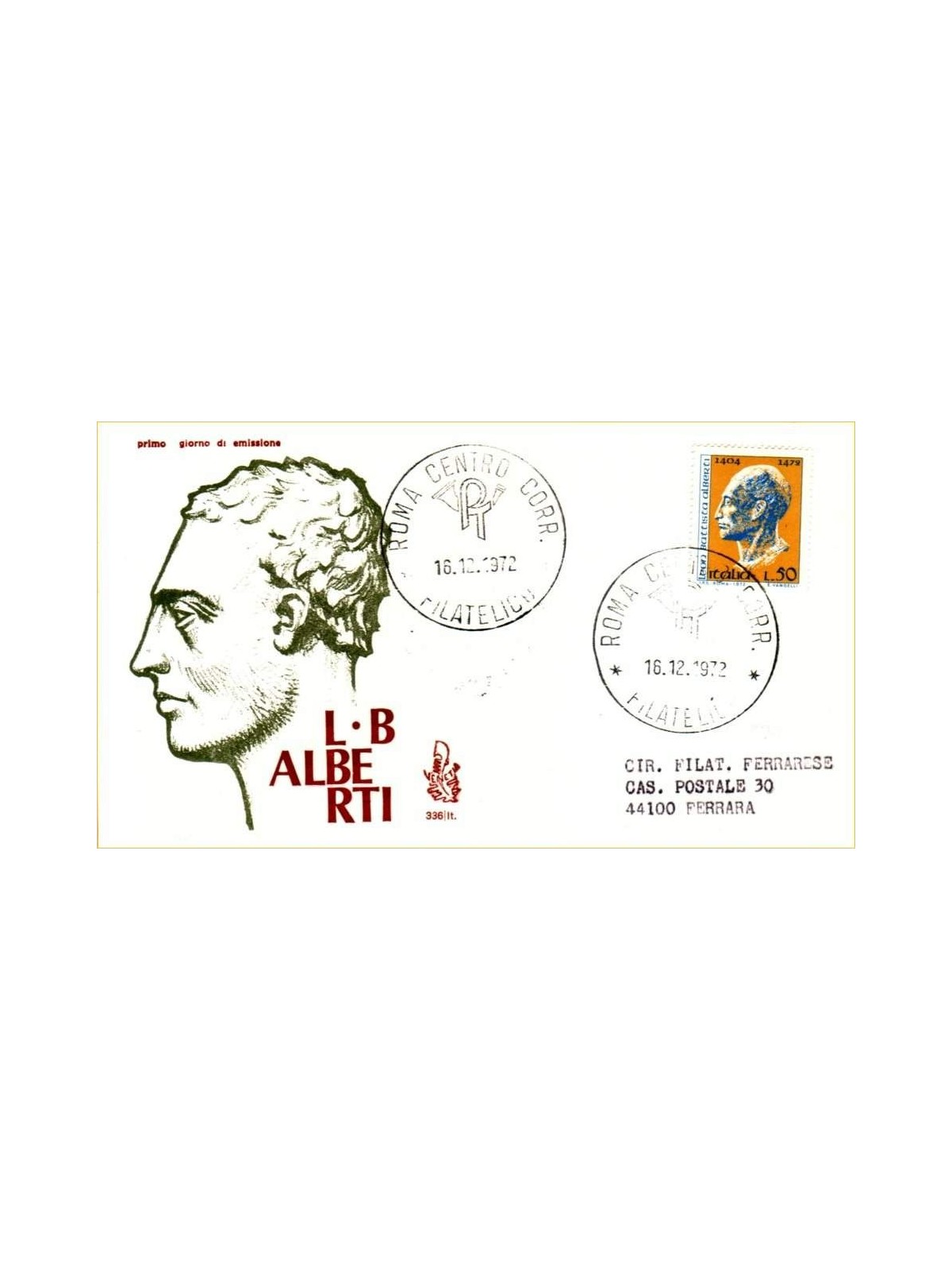 ITALY 1972 FDC (Venice) Leon Battista Alberti