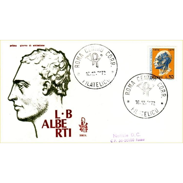 ITALY 1972 FDC (Venice) Leon Battista Alberti ord