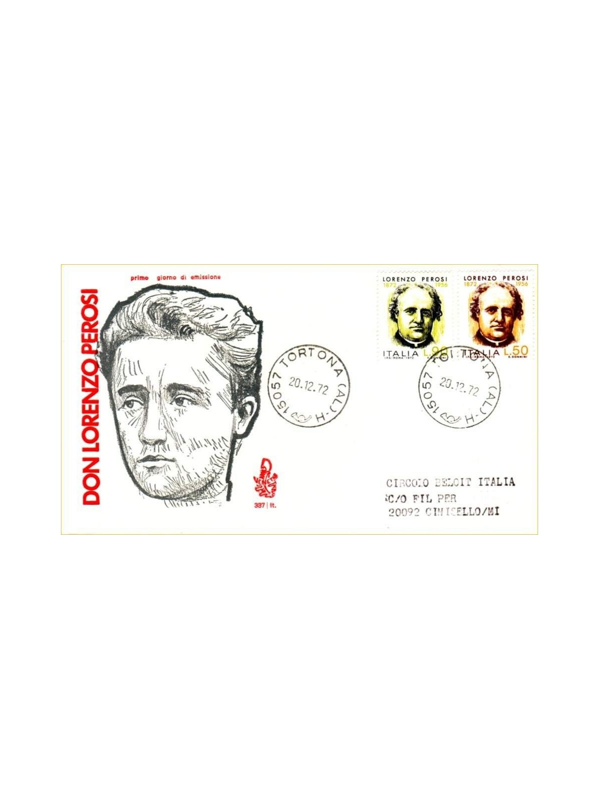 ITALY 1972 FDC (Venice) Lorenzo Perosi