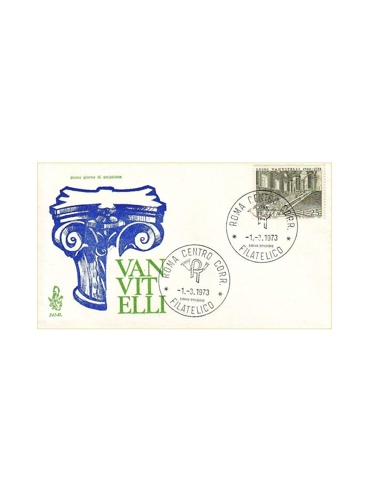 ITALY 1973 FDC (Venice) Luigi Vanvitelli ord