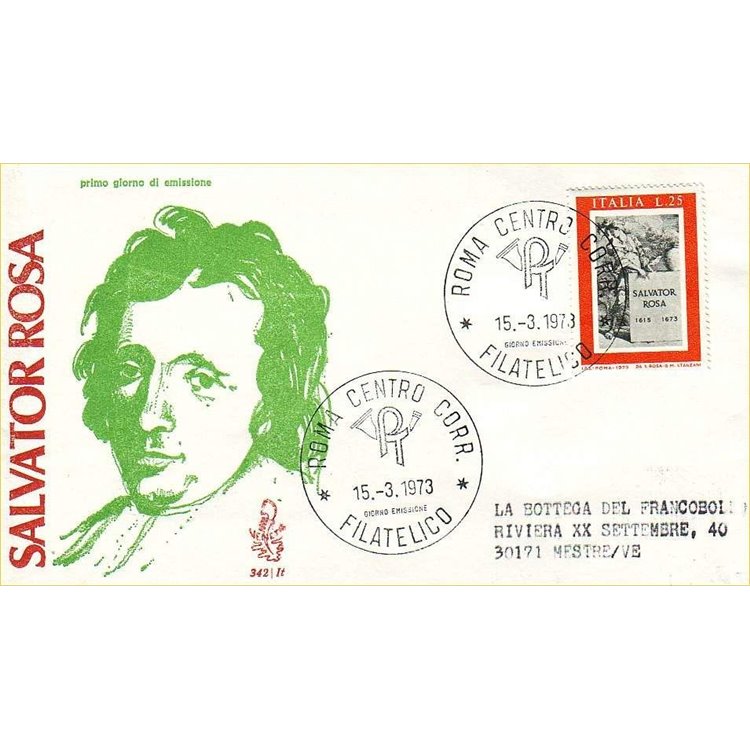 ITALY 1973 FDC (Venice) Salvator Rosa