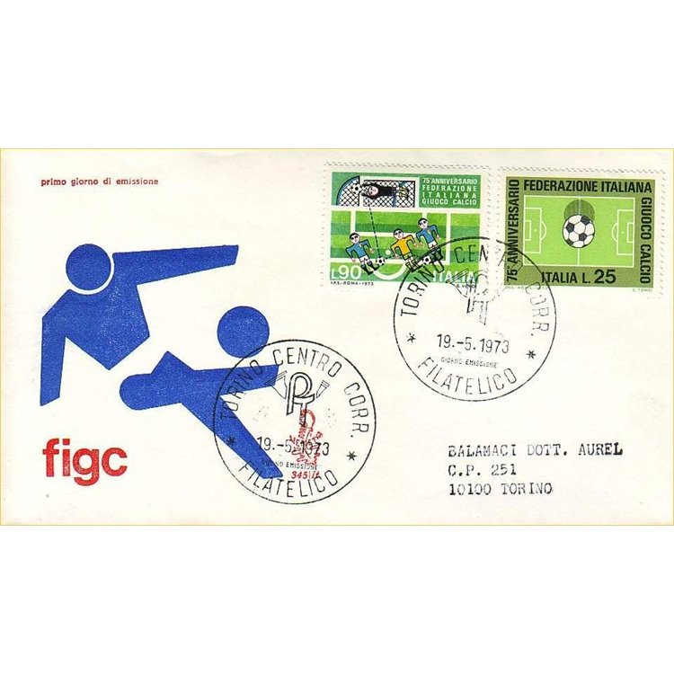 ITALIA 1973 FDC (Venetia) FIGC to