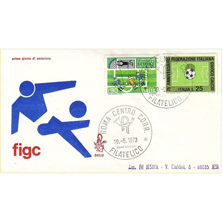ITALY 1973 FDC (Venice) FIGC rm