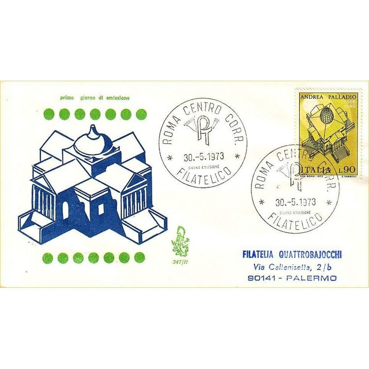 ITALIA 1973 FDC (Venetia) Andrea Palladio ord