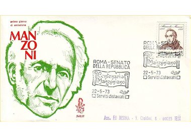 ITALIA 1973 FDC (Venetia) Alessandro Manzoni ord
