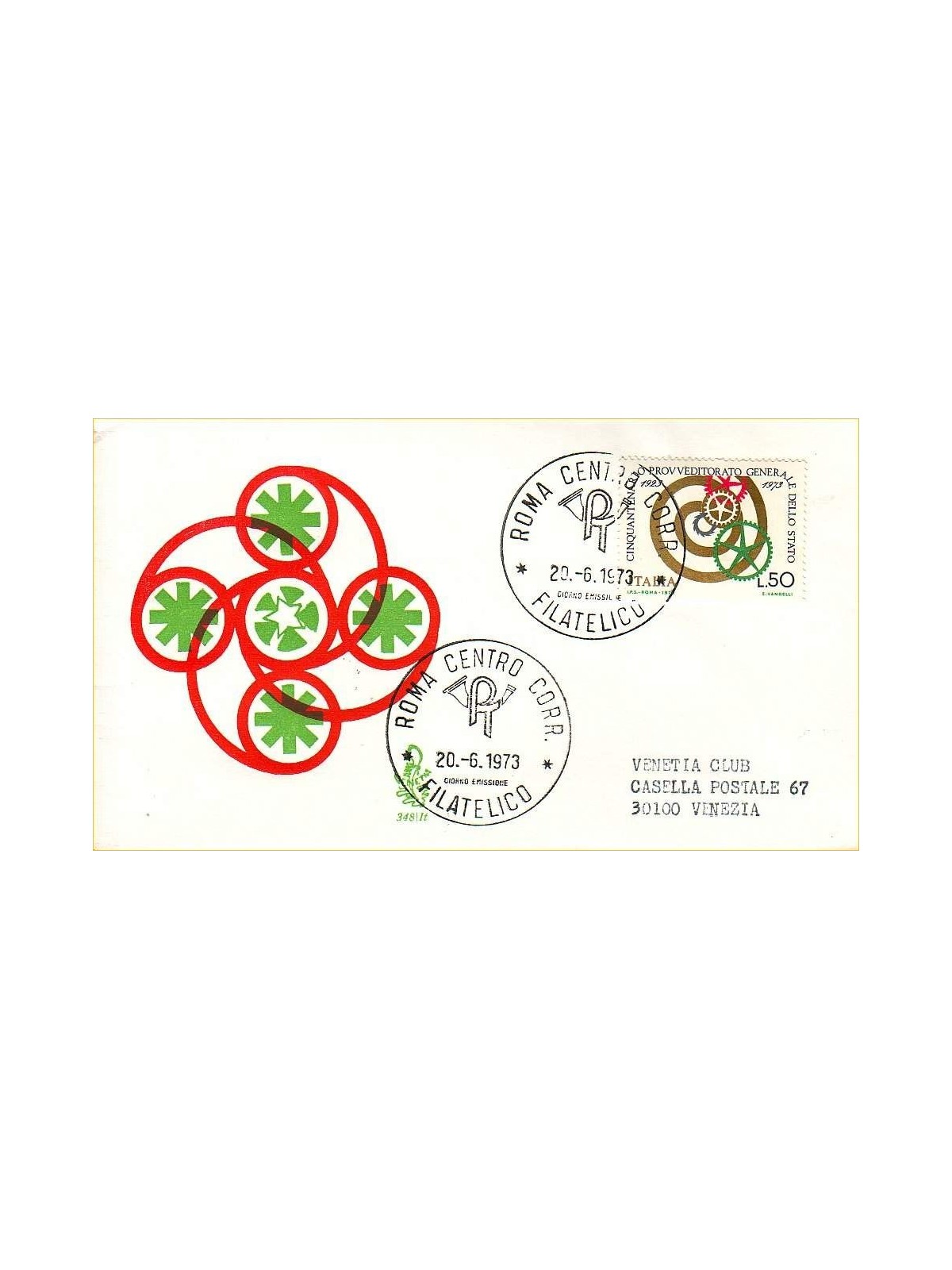 ITALY 1973 FDC (Venice) State Office ord