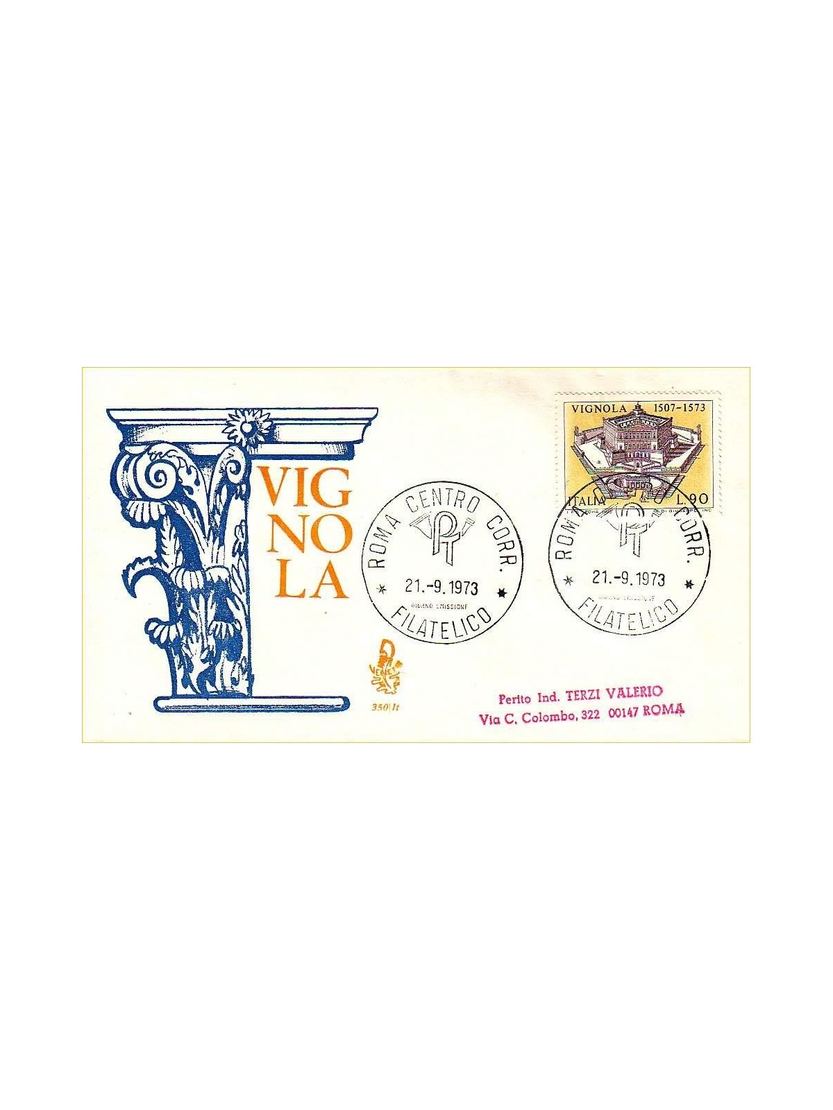 ITALY 1973 FDC (Venice) Vignola