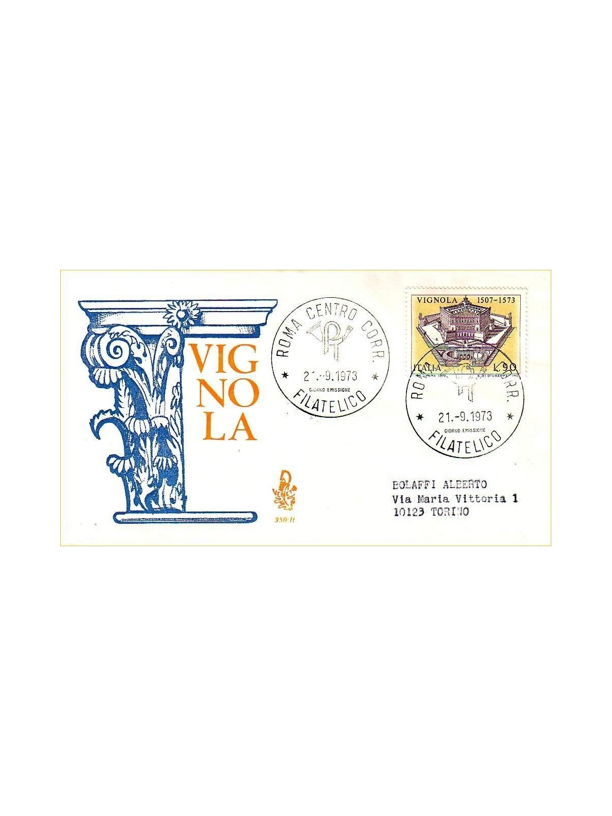ITALIA 1973 FDC (Venetia) Vignola ord