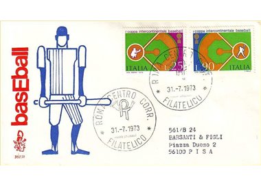 ITALY 1973 FDC (Venetia) Baseball