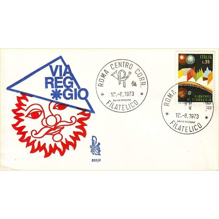 ITALIA 1973 FDC (Venetia) Carnevale Viareggio rm