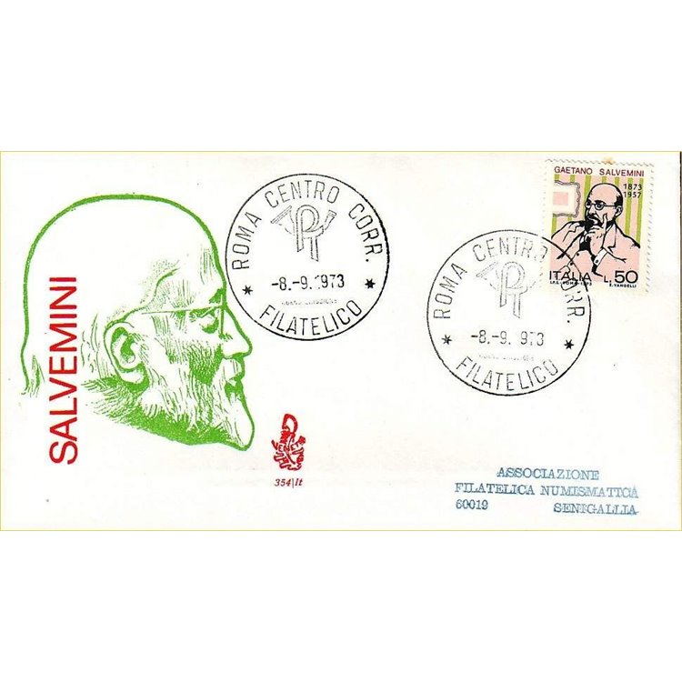 ITALY 1973 FDC (Venice) Gaetano Salvemini ord