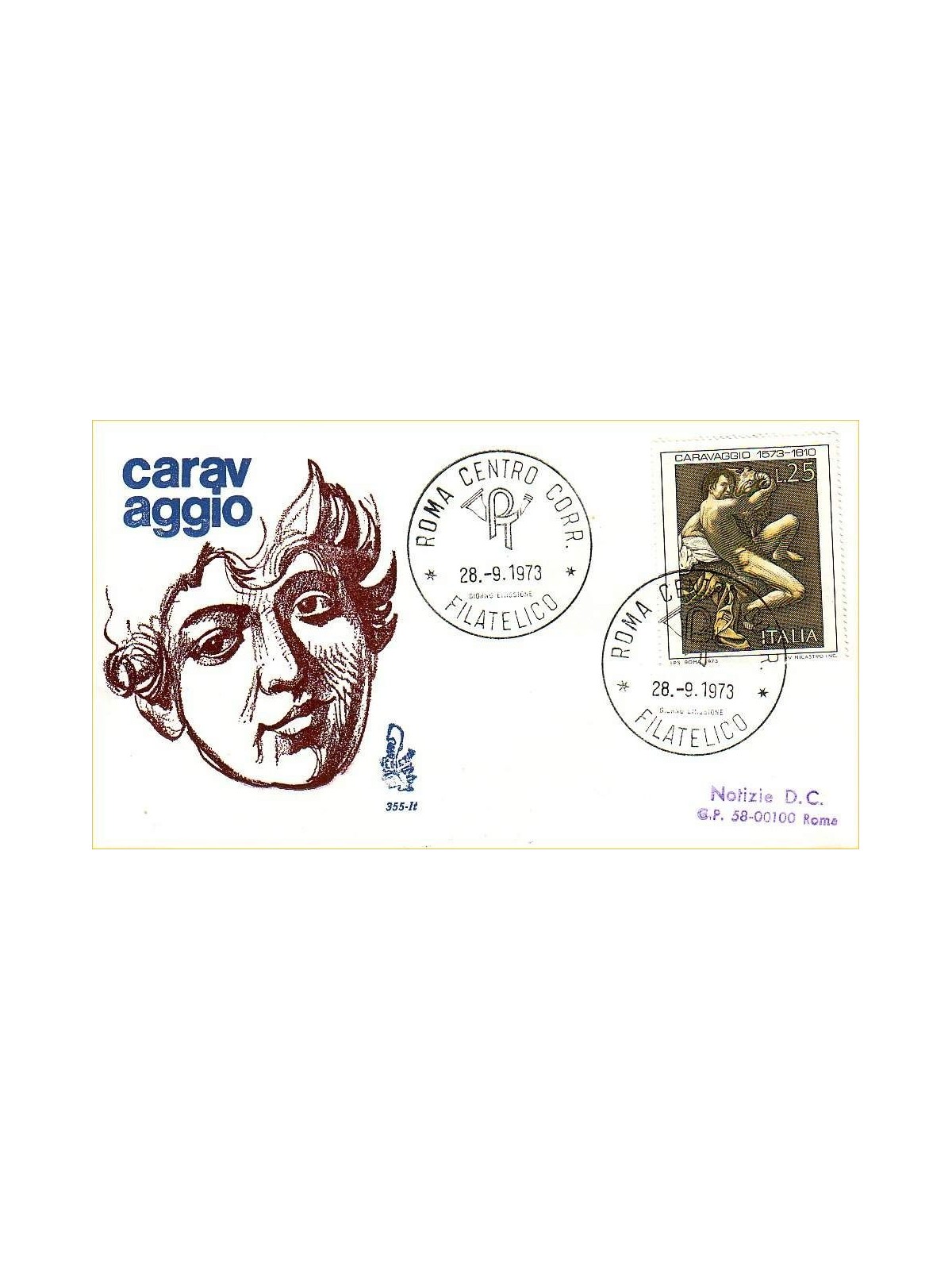 ITALIA 1973 FDC (Venetia) Caravaggio ord