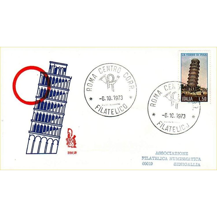 ITALIA 1973 FDC (Venetia) Torre di Pisa ord