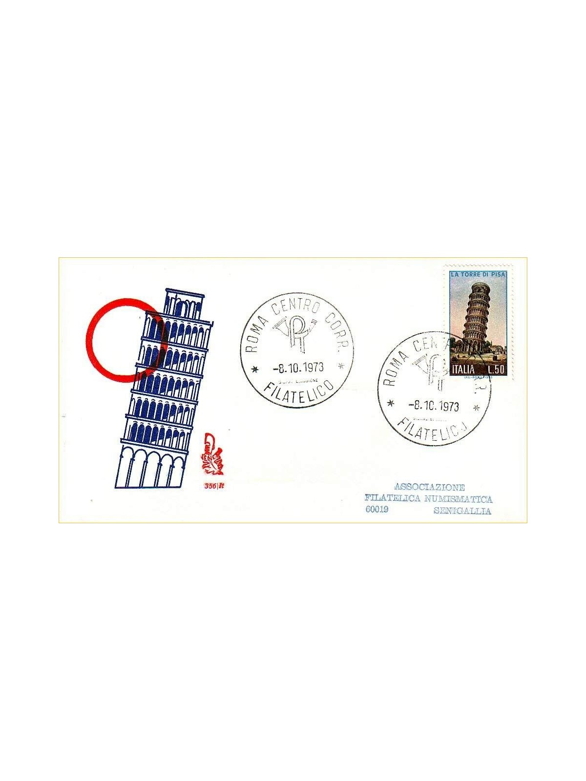 ITALIA 1973 FDC (Venetia) Torre di Pisa ord