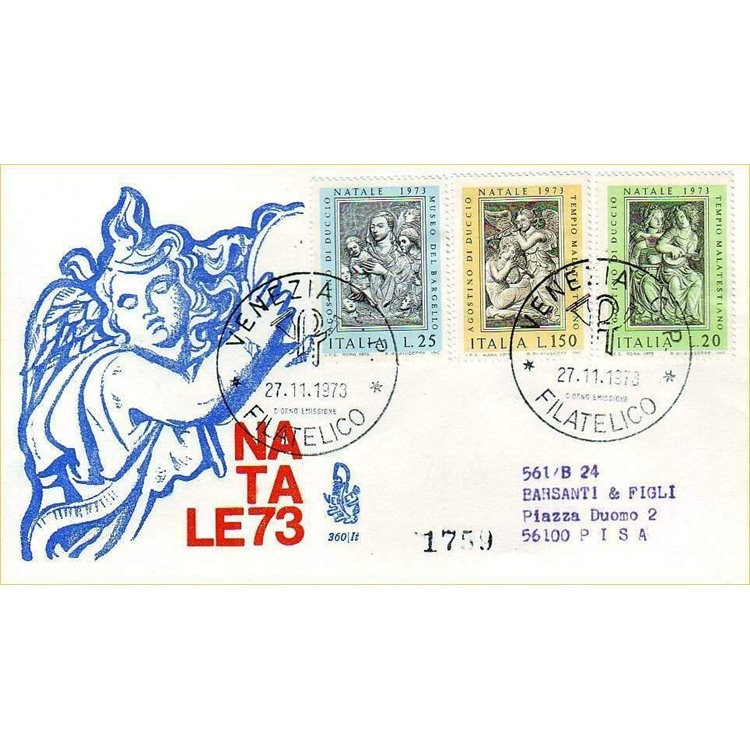 ITALIA 1973 FDC (Venetia) Natale racc