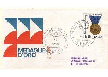 ITALIA 1973 FDC (Venetia) Medaglie d'oro