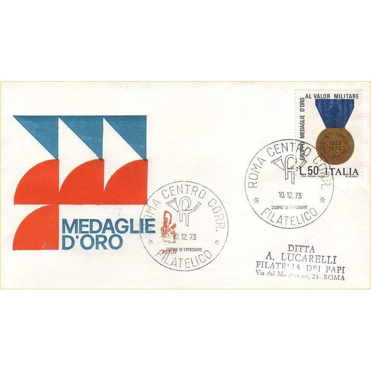ITALIA 1973 FDC (Venetia) Medaglie d'oro ord
